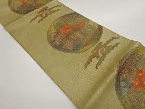 本場筑前博多丸文に花葉模様織出し名古屋帯